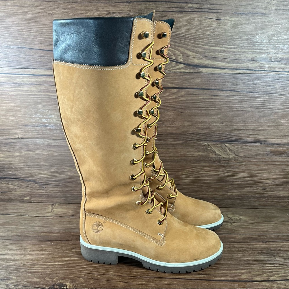 Timberland Premium 14” Lace Up Leather Boots‎ Women’s Size 6.5 Shoes